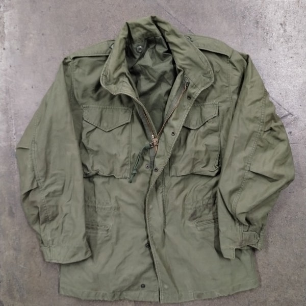 S 60’s Military M-1951 Field Coat wo/ Liner Og 107 Olive Small Cotton 1960s 1970s US Army Korean Vietnam M65 Usmc Marines