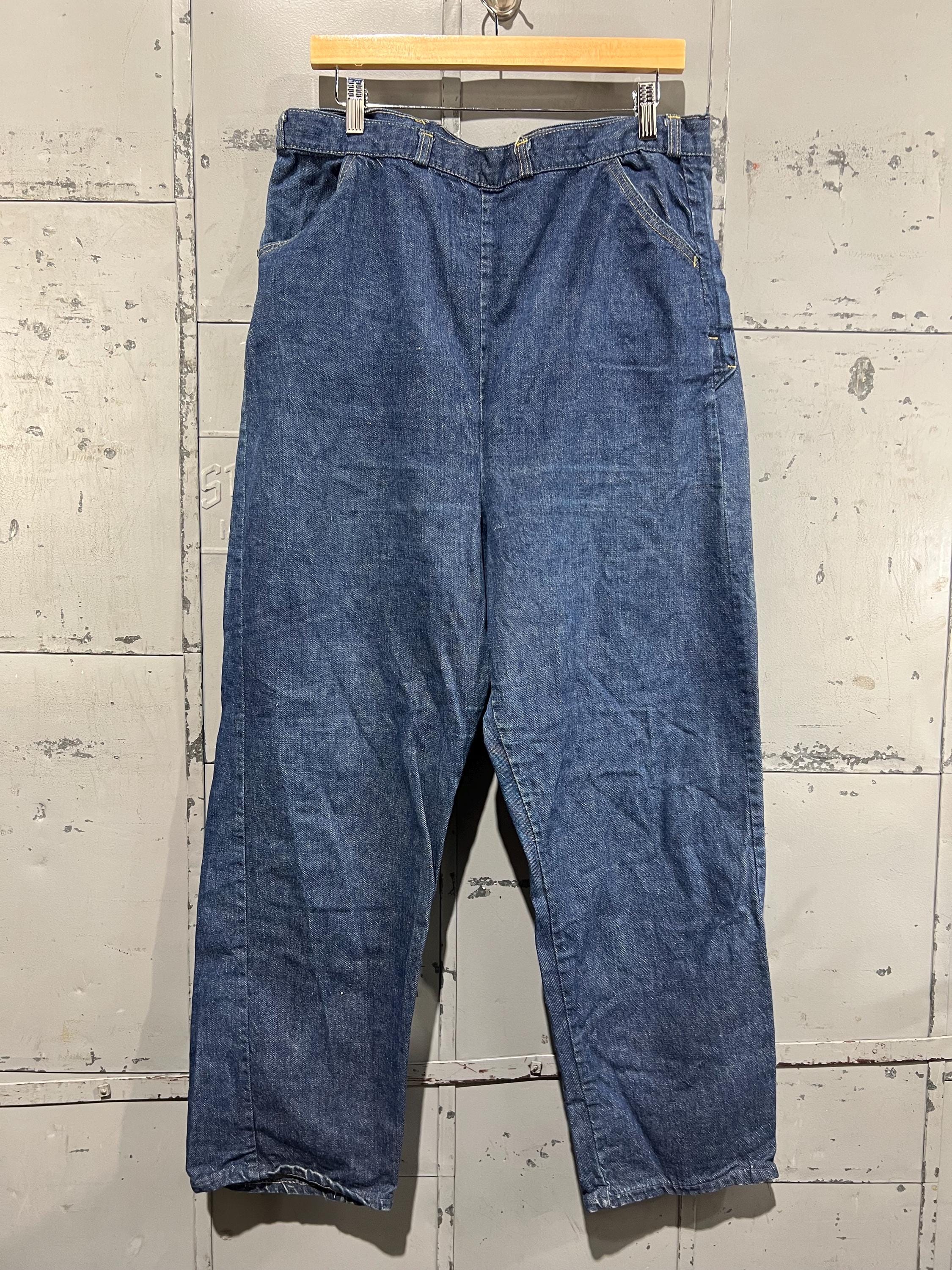 Vintage 60s Women’s side zip jeans Denim dark wash rockabilly strong and reliable