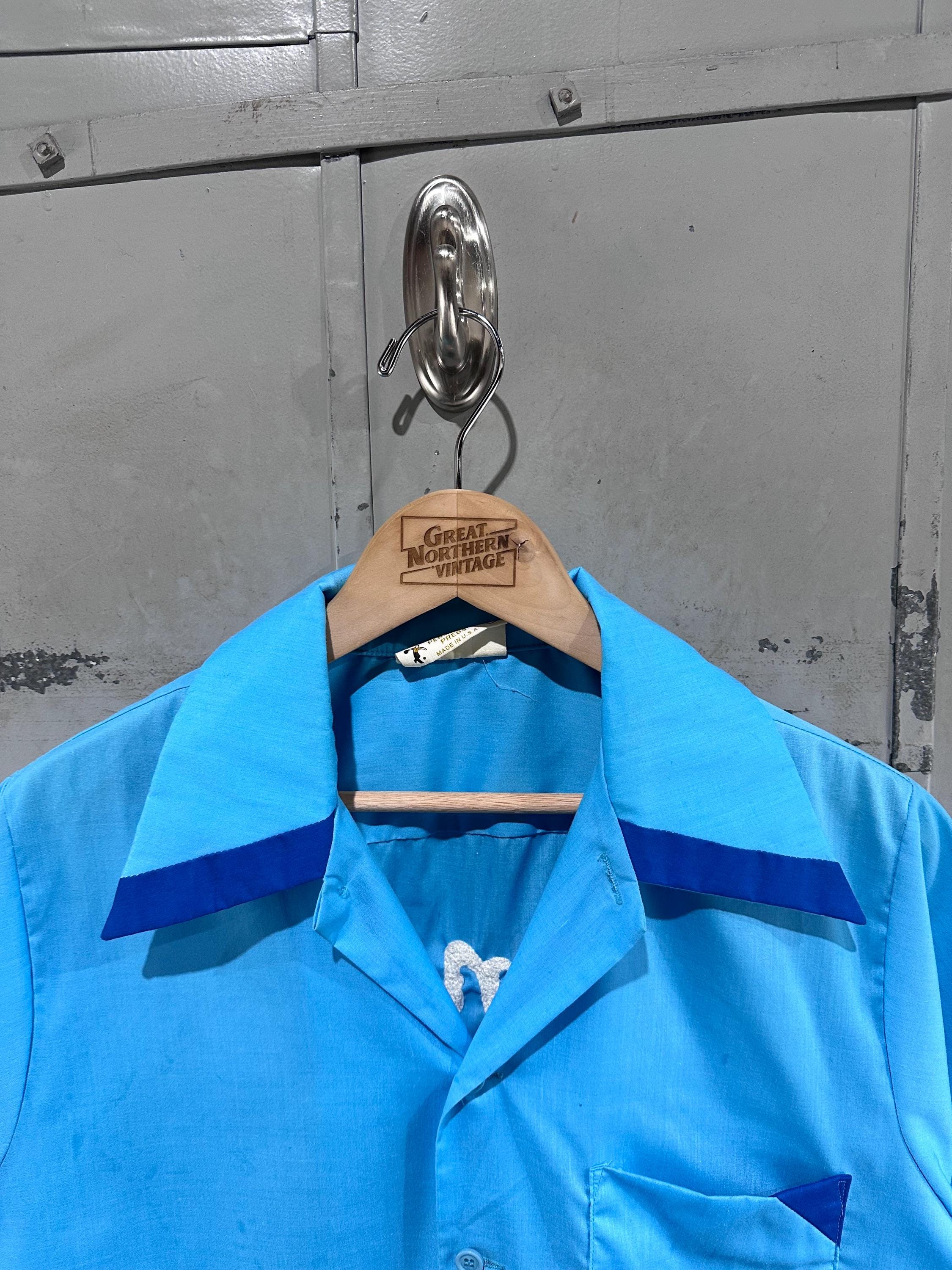 True Vintage 70's King Louie Brand Cyan Chain Stitch 