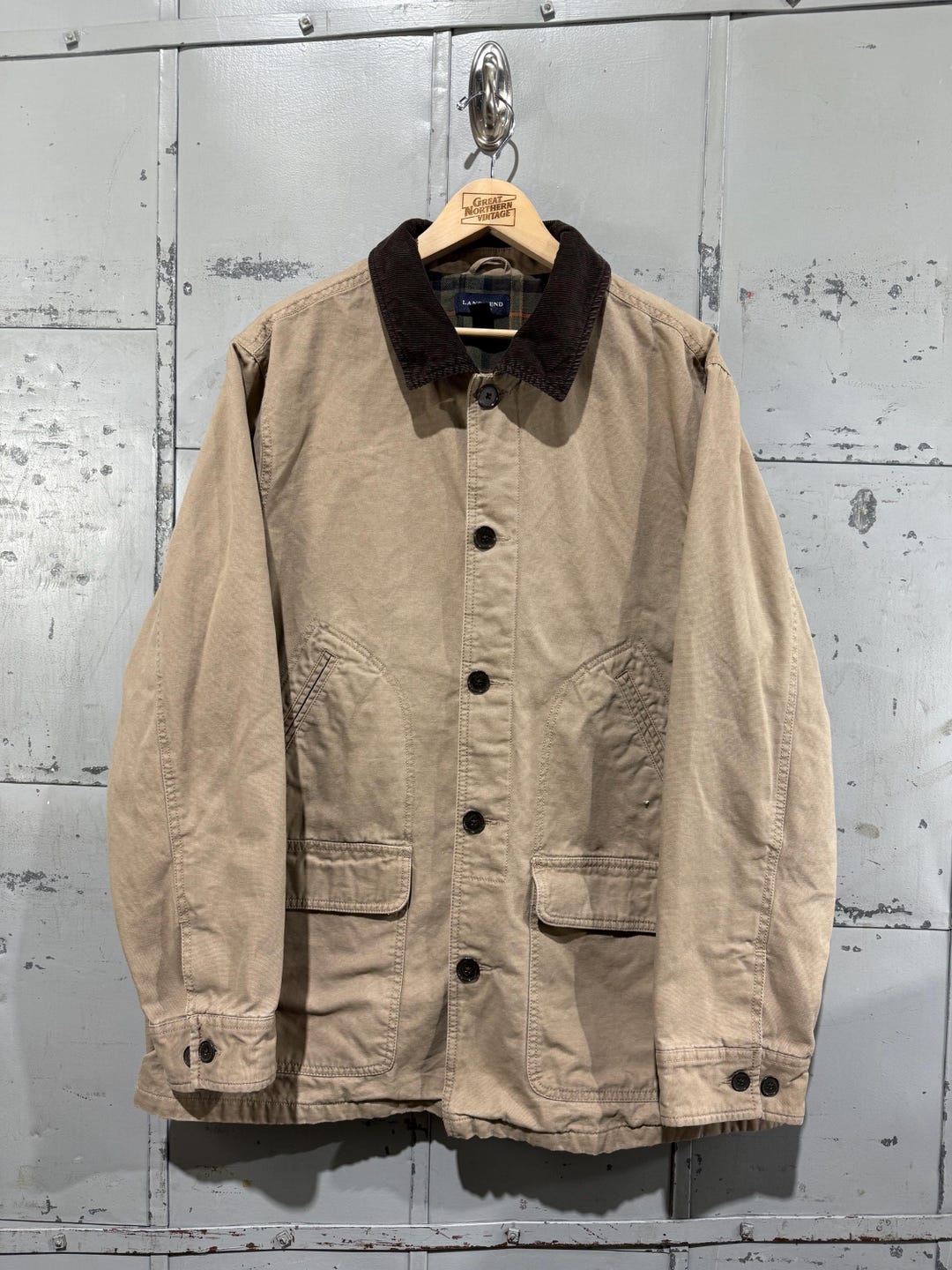 Vintage Women's Brown Barn Jacket With Flannel Lining and Corduroy ...