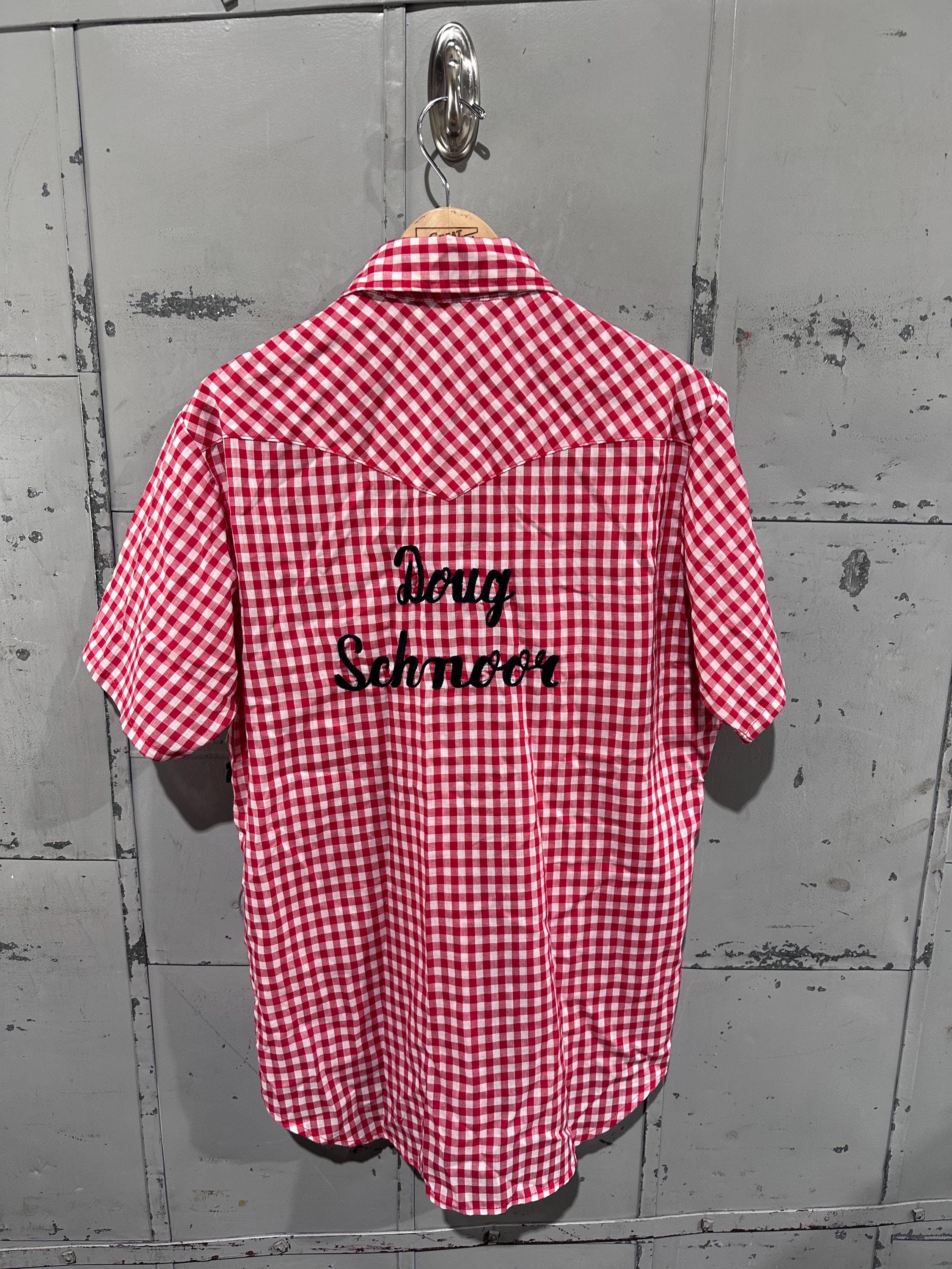 True Vintage 70s Sears Brand Plaid Red/white Picnic Table Western