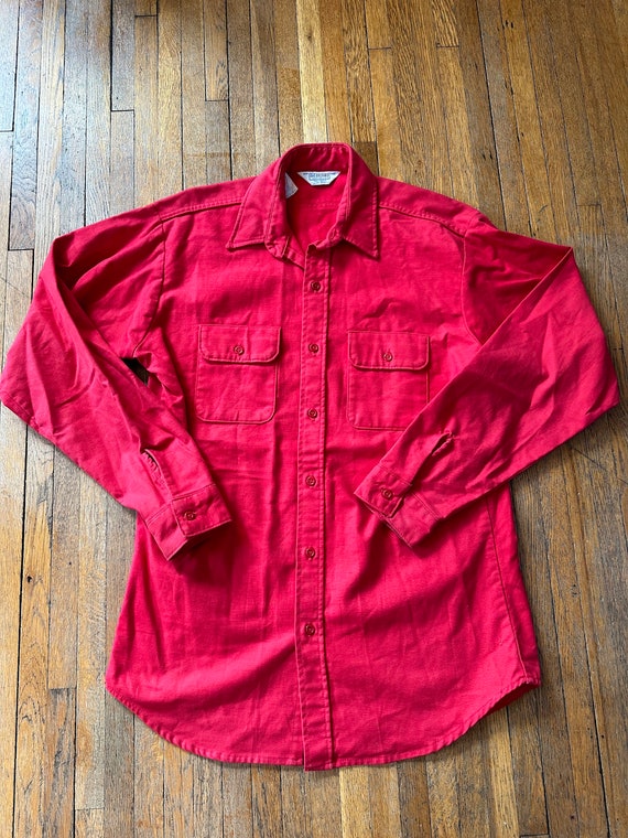 80’s Five Brother Red Chamois Flannel Shirt Jacket