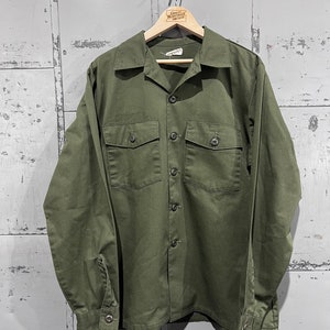 70&#39;s OG-507 Fatigue Button Up Shirt Poly-Cotton (Army Green)