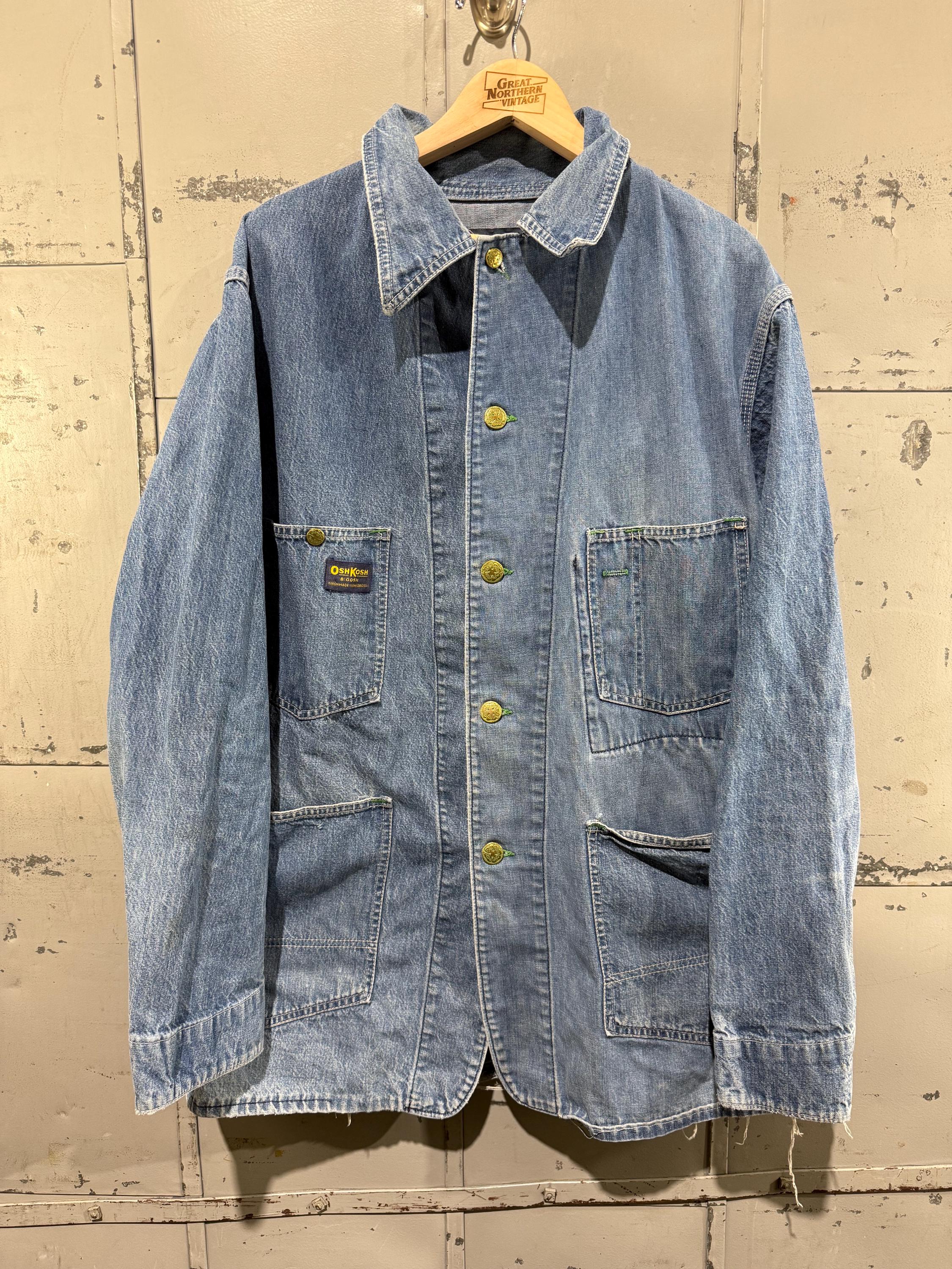 ジャケット・アウター OSHKOSH denim jacket work jacket Vintage 1960's OshKosh Denim Work Jacket – Afterlife Boutique