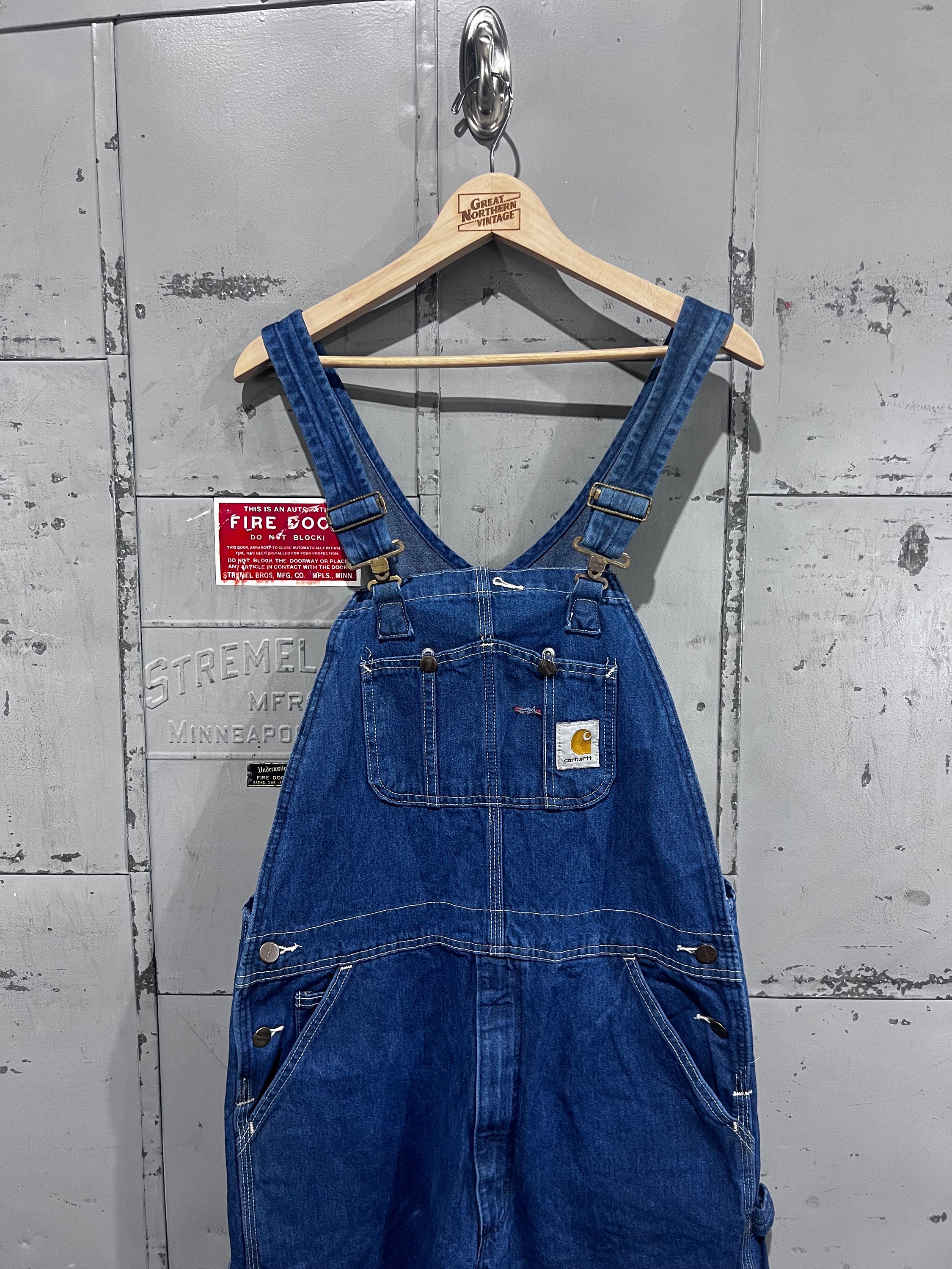 CARHARTT オーバーオール　34/34 90s Carhartt Blue Denim Bib Overalls 34 X 34 - Etsy
