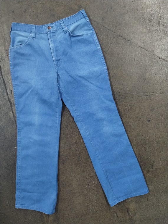 30x28 70s Dickies Blue Faded Cotton Pants Workwea… - image 1