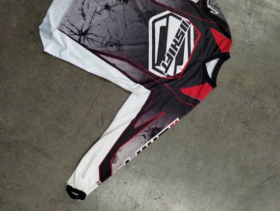 XL 90s IISHIFT Motocross Jersey Shirt Polyester V… - image 6