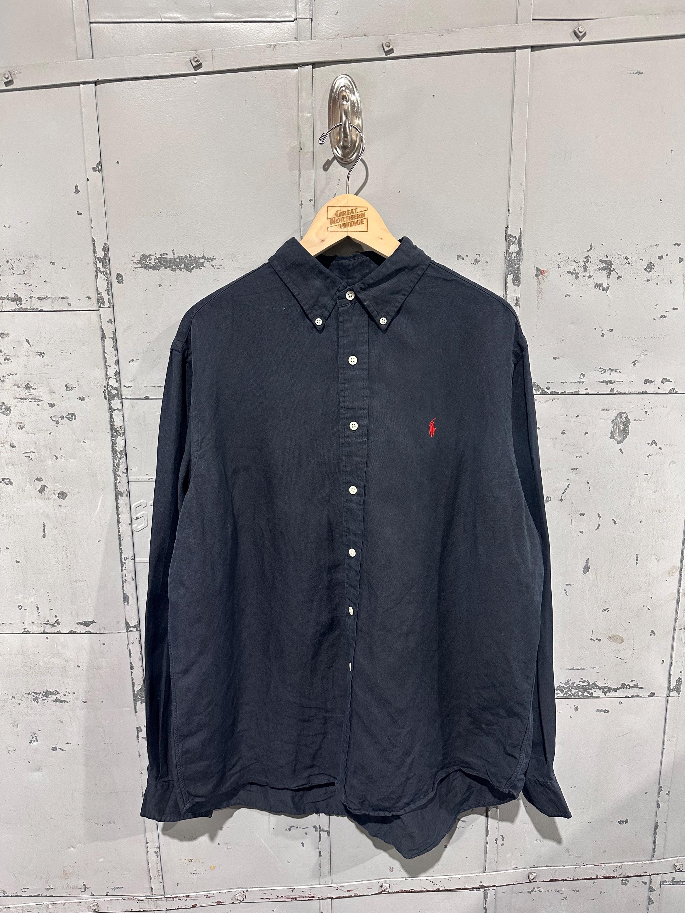 Vintage 90's Polo by Ralph Lauren Linen & Silk Blend Flowy Black