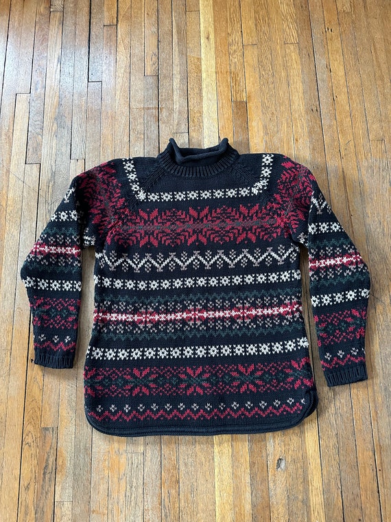 90s Eddie Bauer Nordic Fair Isle Patterned Sweater Womens Medium Etsy UK