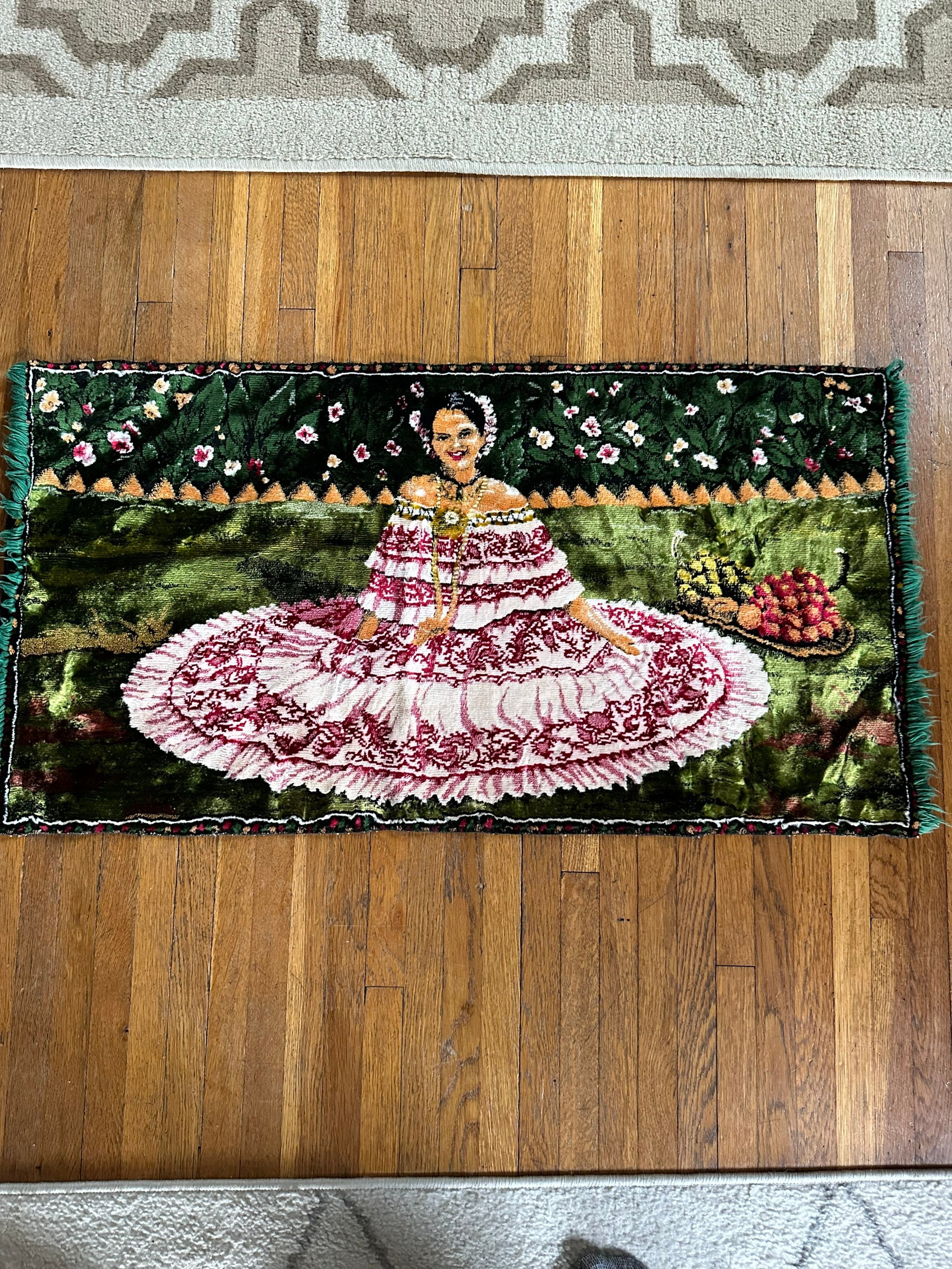 輝く高品質な Tapestry Velvet Century Mid MCM 60s/70s Wall Home Hanging その他