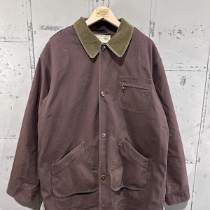Vintage LL Bean Barn Jacket Coat Brown Flannel Lined Chore Jacket