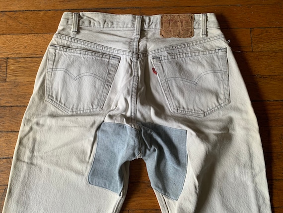 70s 31x31.5 Repaired Patched Levi’s 501 Faded Den… - image 8