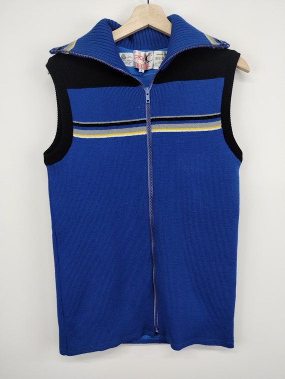 L 80s Spyder Wool Knit Sweater Vest 1990s 1980s L… - image 1