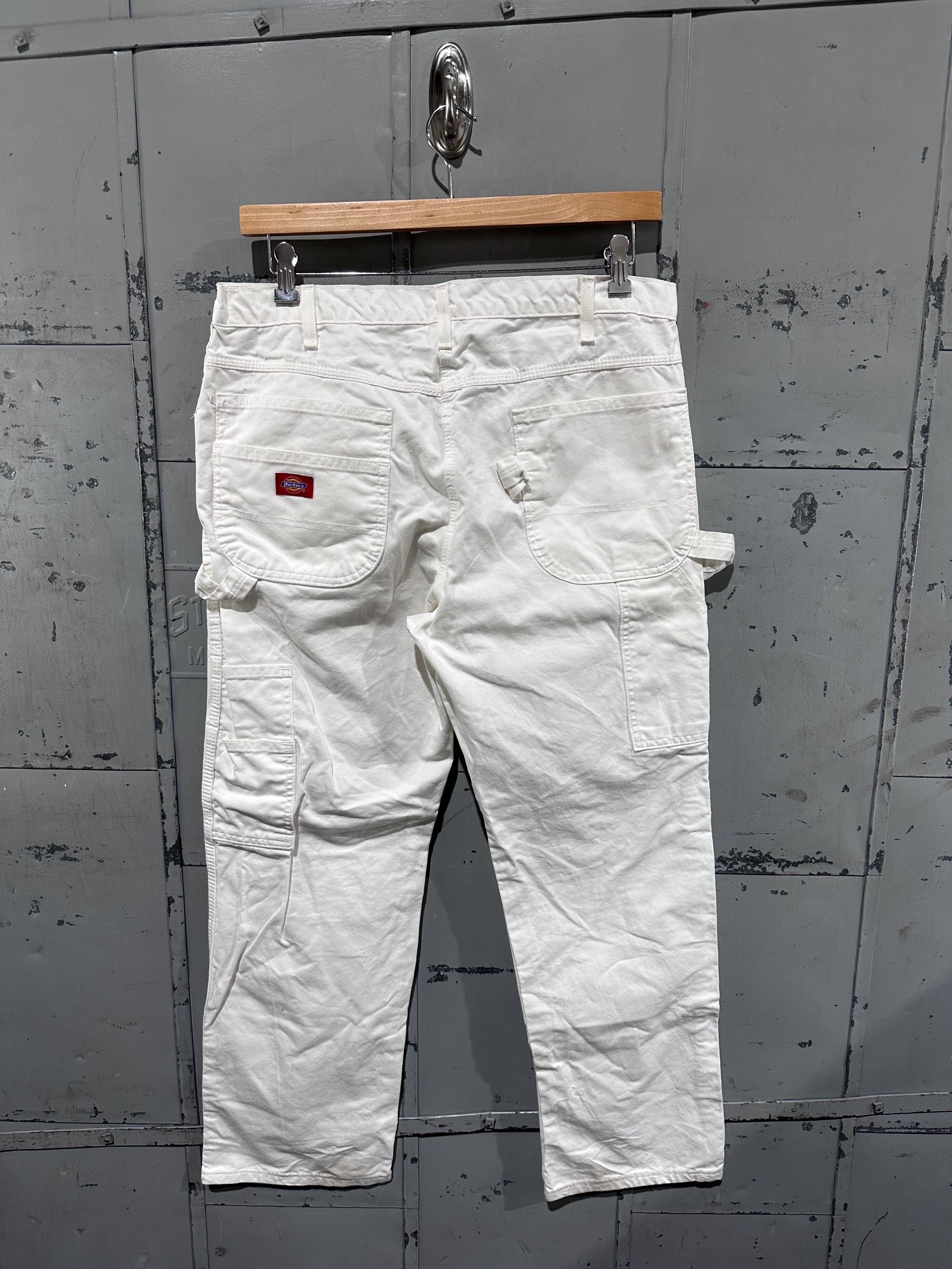 Vintage 90s Dickies White Utility Workwear Carpenter Cotton Canvas
