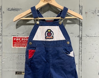 Vintage 90er Jahre Oshkosh Denim Overall Club Commodore Sailor Kinder Gr. 3T