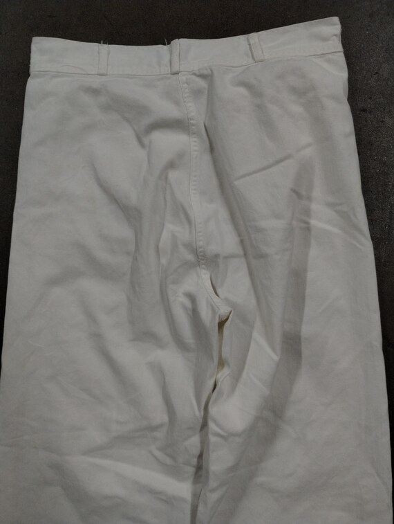 30 x 29 50s US Navy White Cotton Sailor's Pants B… - image 7