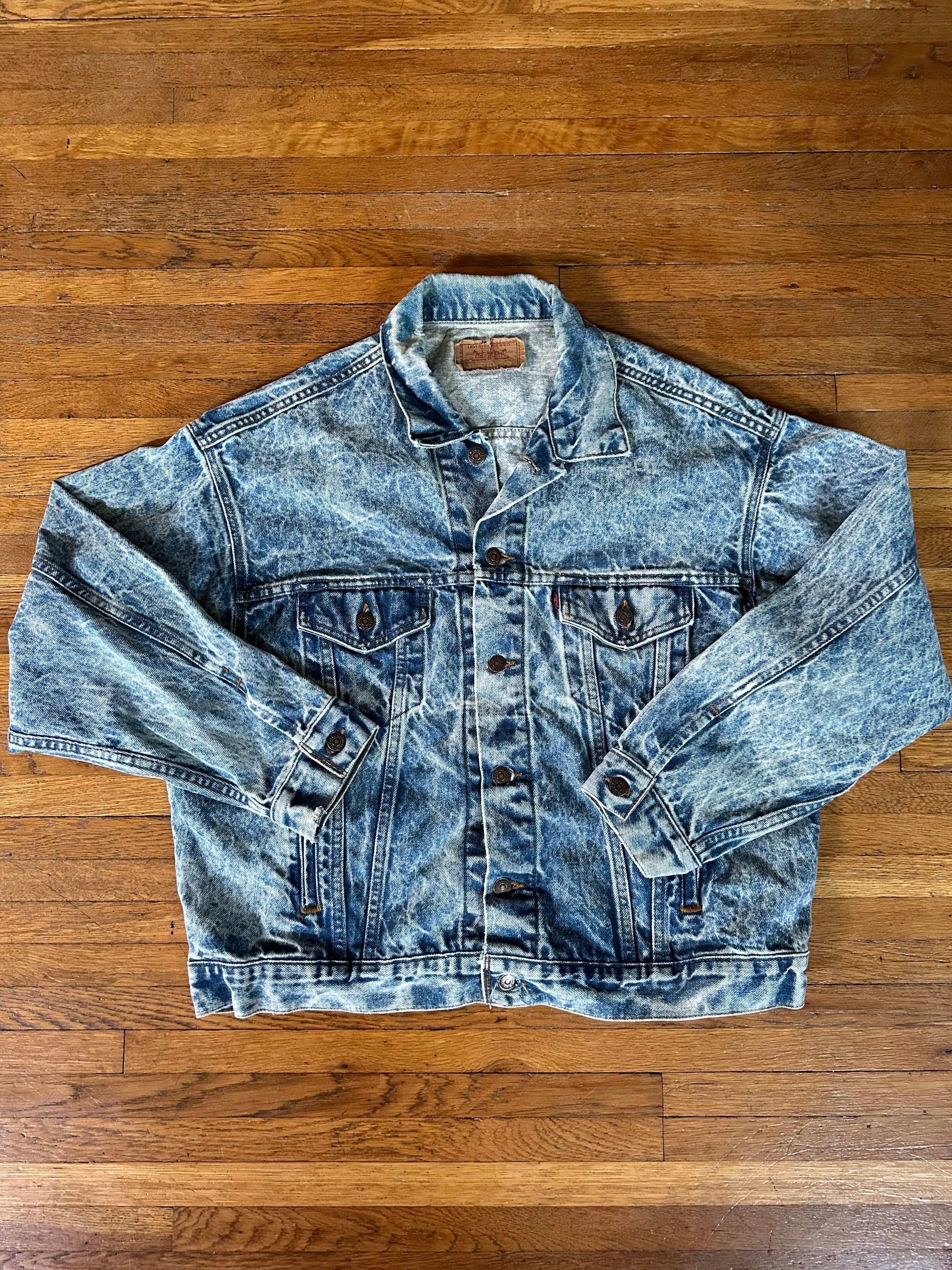 80s Levis Trucker Jacket Stone Washed Acid Washed Faded Light