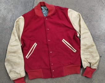 60s ヴィンテージ　GUN CLUB Wool Jacket Vtg 1960s 60s Red Wool Car Club Jacket Mens 38 M Rockabilly