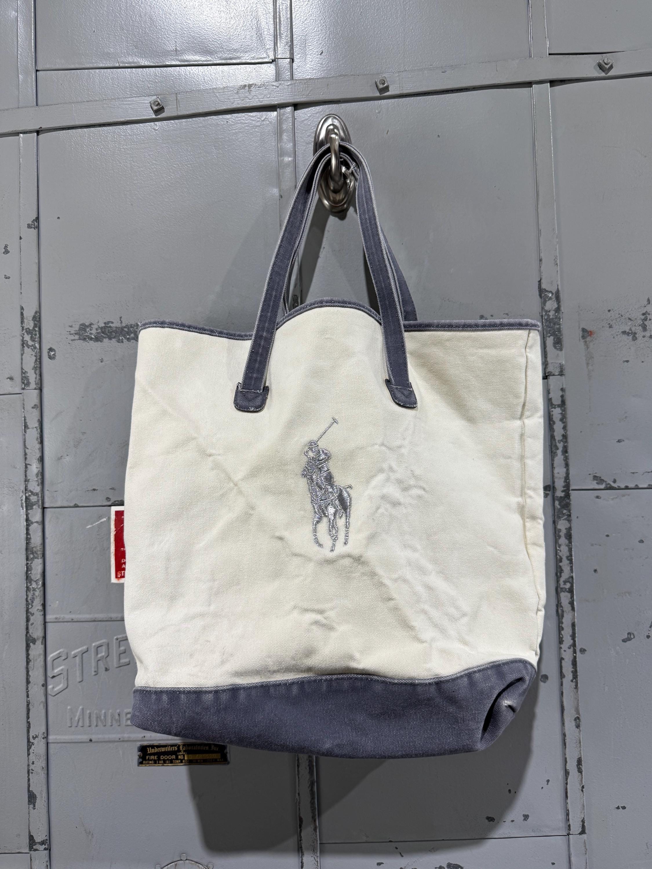 バッグ POLO RALPH LAUREN vintage tote bag Polo Ralph Lauren Vintage 90's Canvas leather Tote Bag Multi