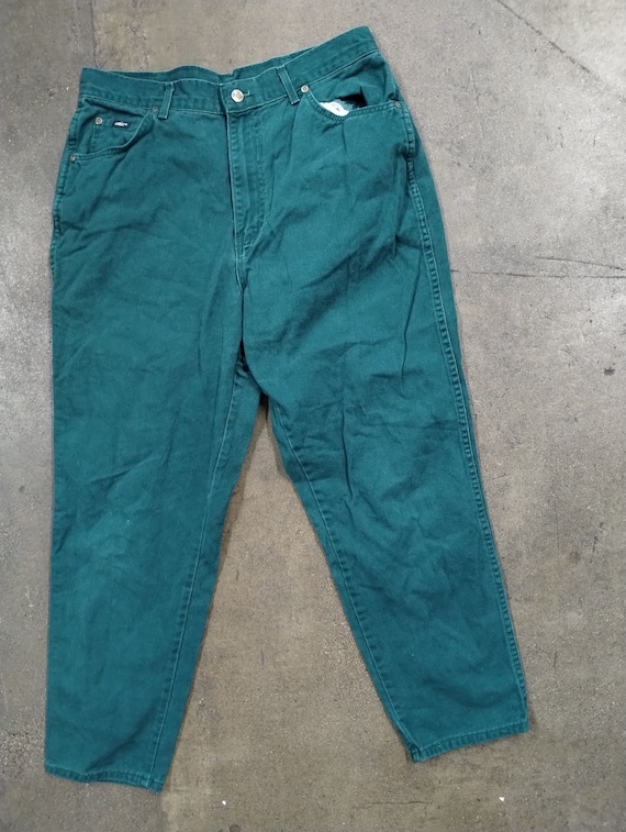 33x28 90s Chic USA Made Green Jeans Green Wash Pan