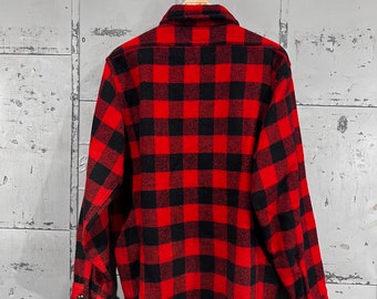 【70sビンテージ】Melton　ウールジャケット　ブロックチェック　XL 70s USA製 vintage melton ブロックチェック柄 ウール