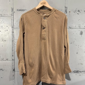 Vintage 1960s Military Wool Henley Undershirt  shirt Thermal Base Layer