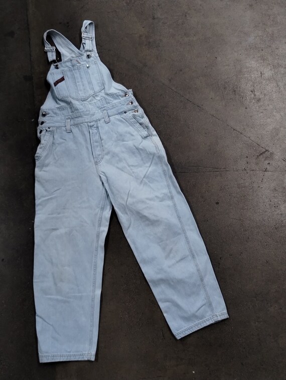 34x26 90's Union Bay Lightwash Denim Overalls 199… - image 1