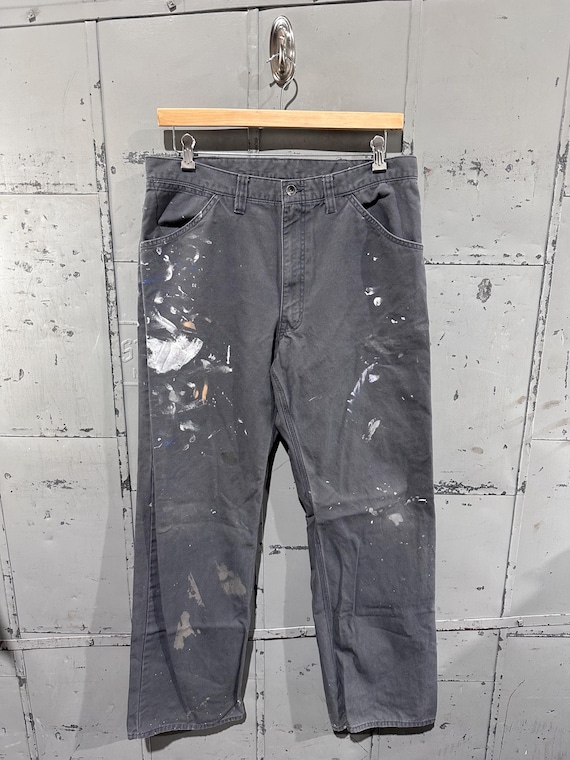 パンツ 90s Made in USA GAP Denim Painter Pants Vintage Gap Workwear Gray Utility Painter Paint Splattered Cotton