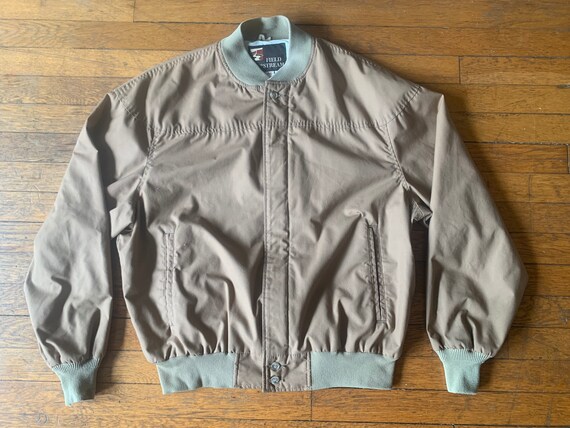 Large Field and Stream Tan and Beige Bomber Jacket