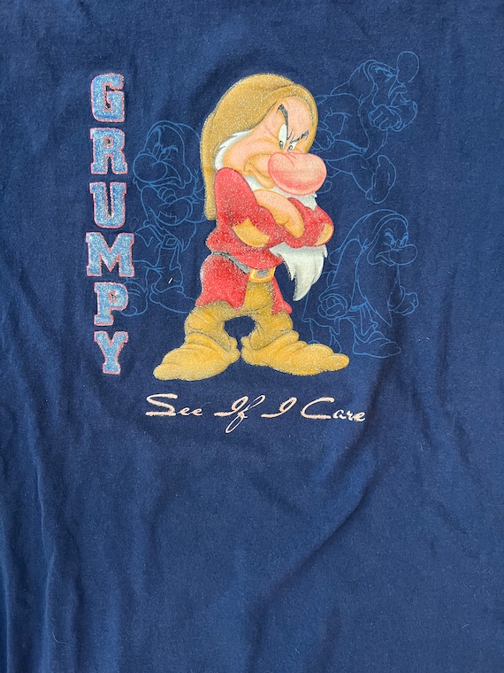 2000s Grumpy Snow White Navy T Shirt Xl Disney - image 2