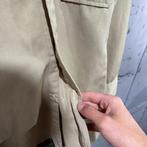 True Vintage 50-tals Lautersteins märke Gabardin militär officersuniform jordfärgad beige skjorta med knappar bild 9
