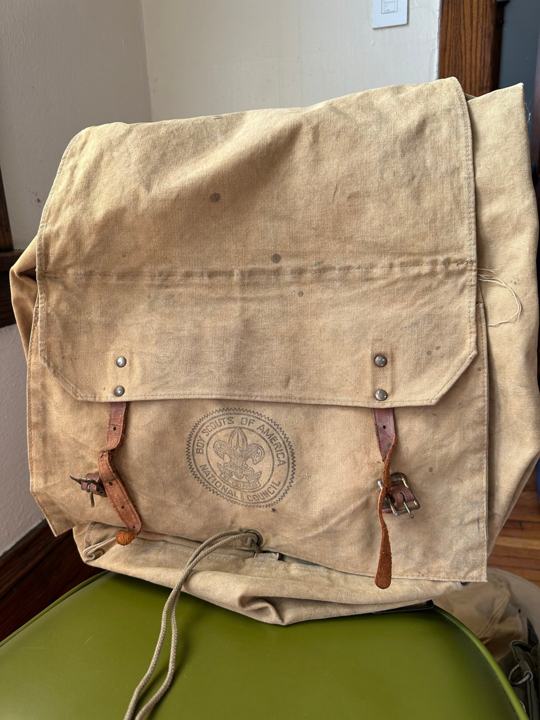 Vintage Boy Scouts Backpack Khaki Canvas Rucksack 50s BSA Etsy