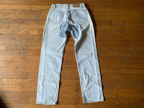 70s 31x31.5 Repaired Patched Levi’s 501 Faded Den… - image 2