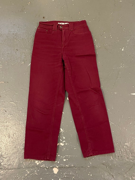 Size 6P Vintage 80s Women’s Zena Jeans Red Cotton 