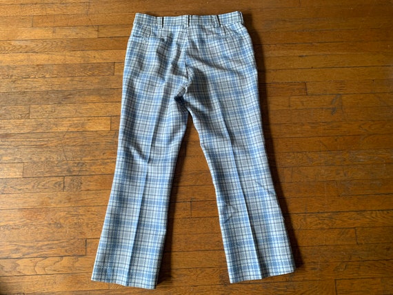 70s 37x30.5 Plaid Flared Pants - image 2