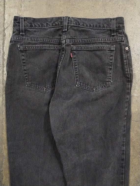 31x29 90s Levi's Black 550 Jeans Tapered Pants 19… - image 8
