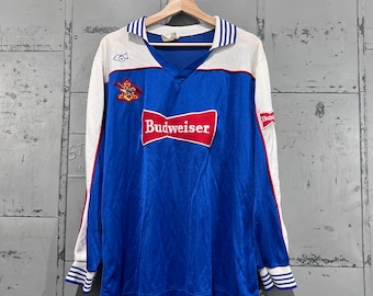XL 80s Budweiser soccer football  Jersey  1980s XLARGE