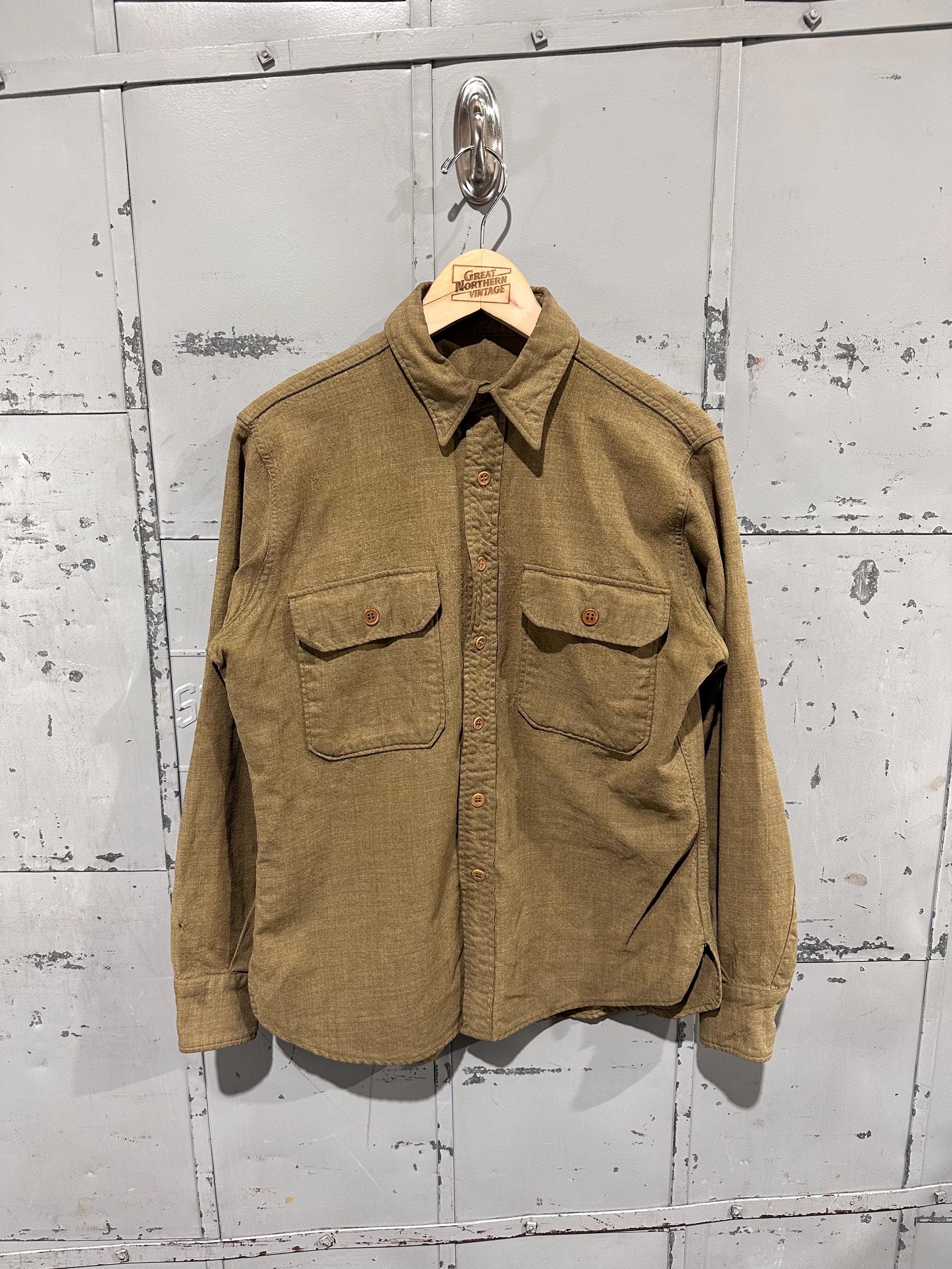 トップス 40s vintage wool shirt 1940s Wool Shirt - Etsy