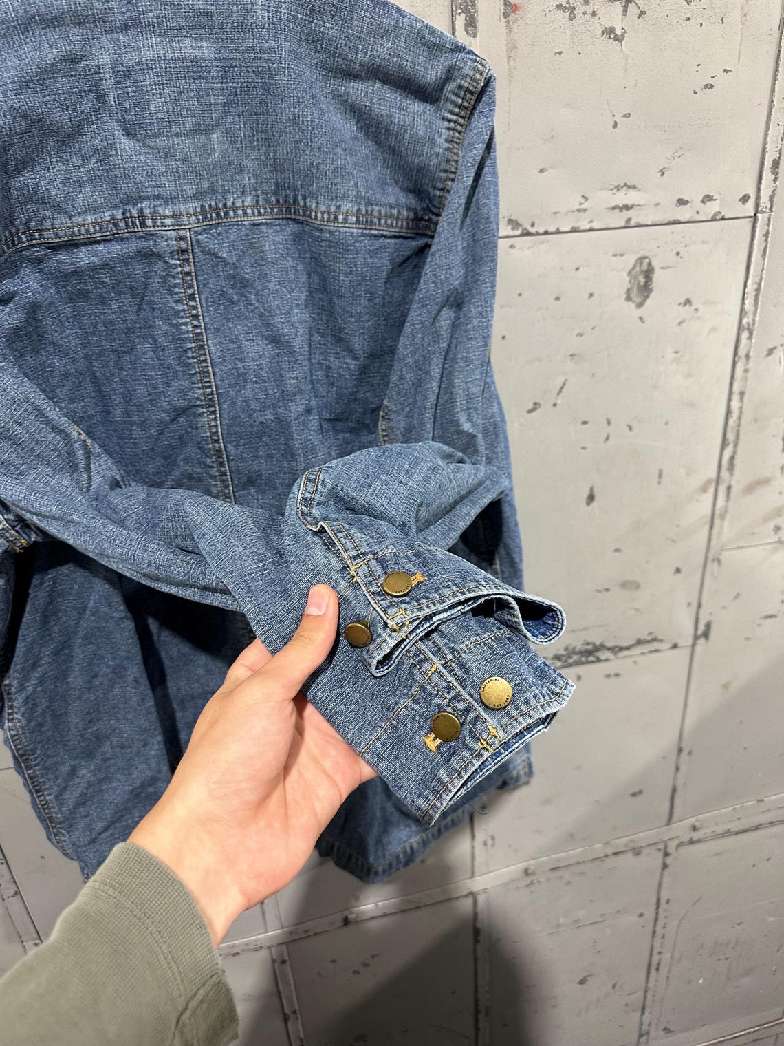 Vintage 90s Women's Lauren by Ralph Lauren Denim Americana Utility Multi Pocket Barn Chore Jacket Large, foto 4 di 5