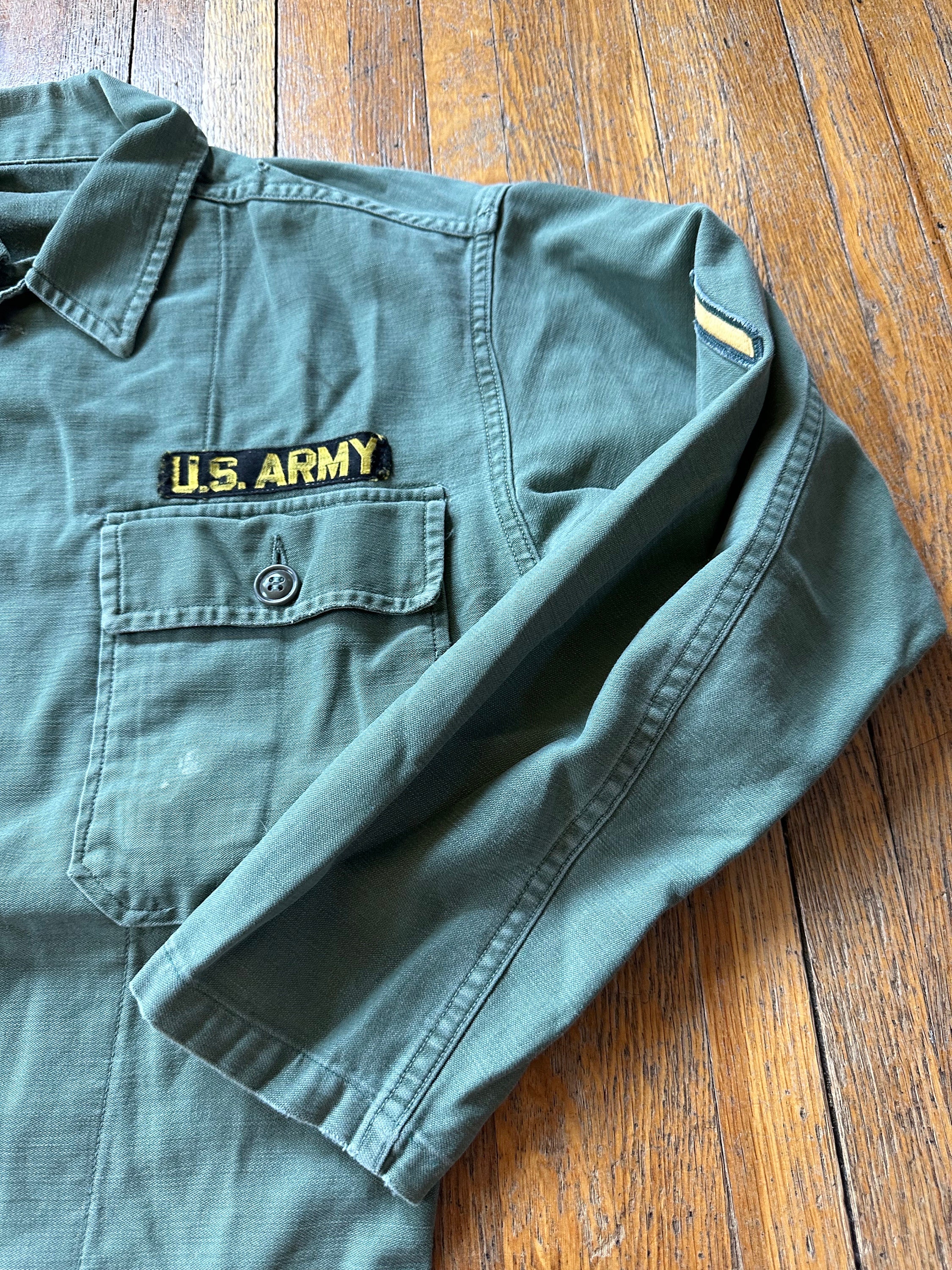 60s OG-107 Olive Green Vietnam Era US Military Fatigue Army 60s OG-107 Olive Green Vietnam Era US Military Fatigue Army
