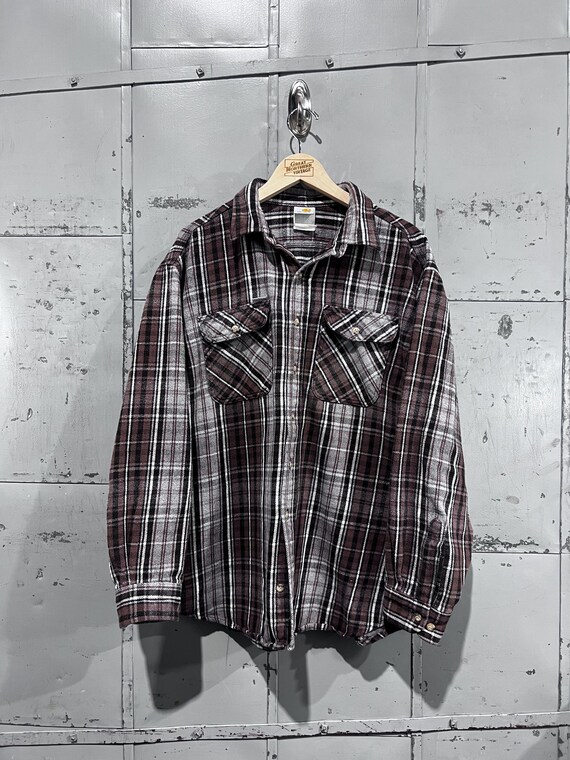 80s Carhartt Brown Flannel Long-sleeve Button-up Shirt 1980s 80s Carhartt Brown Flannel Long-sleeve Button-up Shirt 1980s
