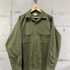 70&#39;s OG-507 Poly -Cotton Fatigue Button Up Shirt- Vietnam War(Army Green)