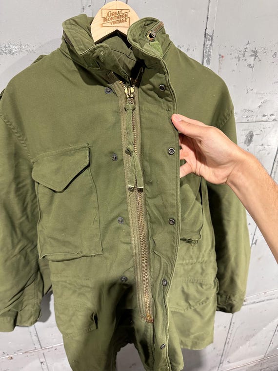 True Vintage M65 Field Jacket Olive Green Coat Milita… - Gem