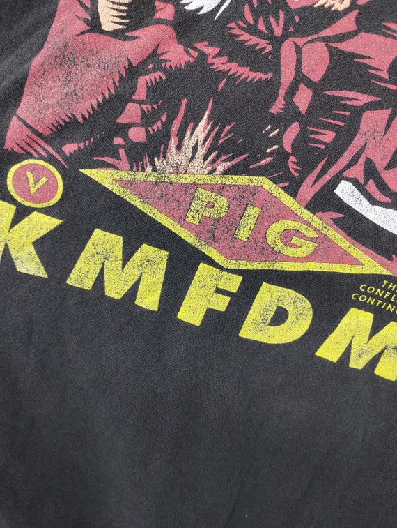 XL 90s Pigs KMFDM Radio Black T-Shirt XLarge 1990… - image 7