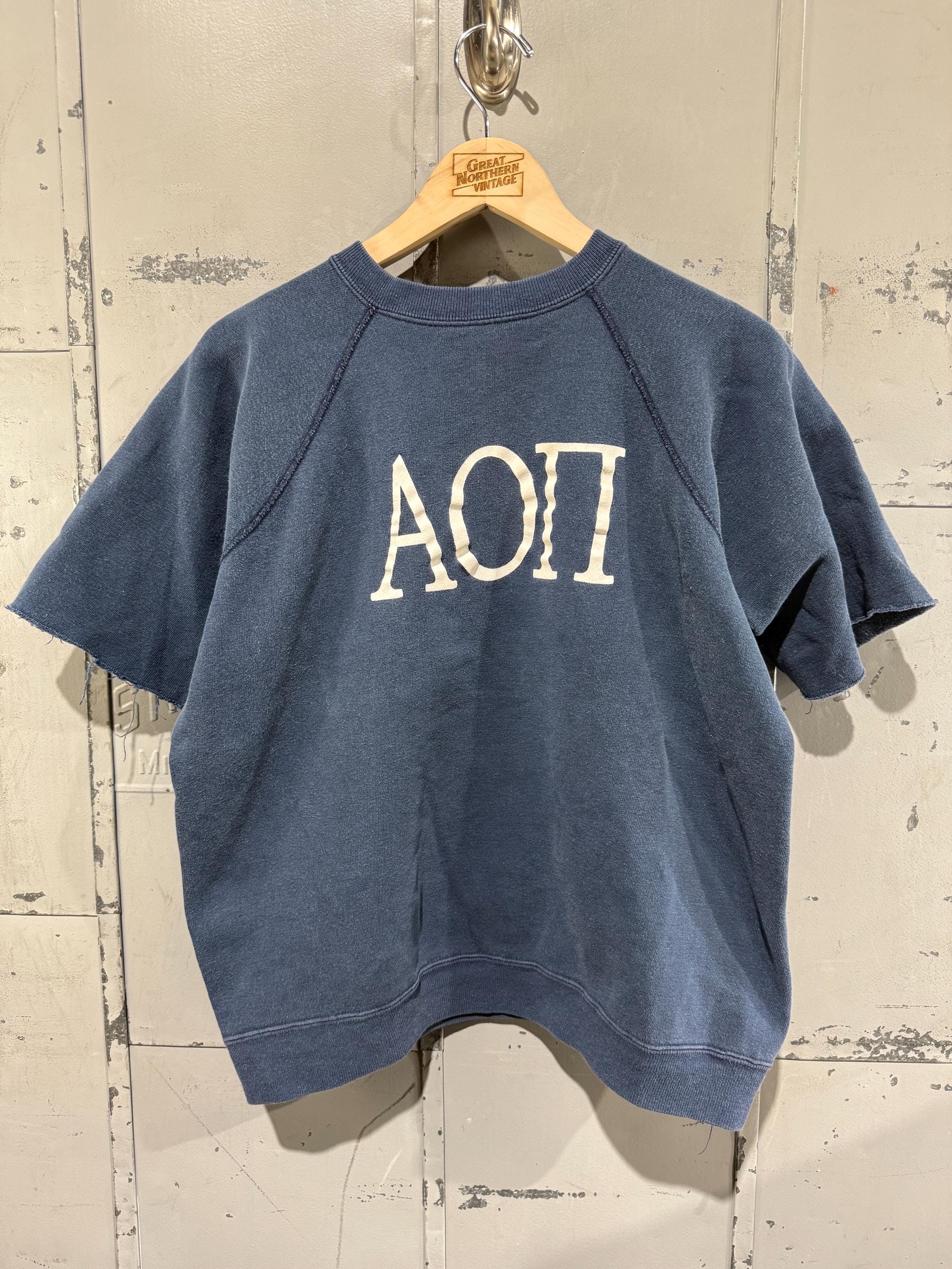 Vintage 1960s Crewneck sweatshirt Alpha Omicron Pi Cotton True Vintage Sorority Apparel