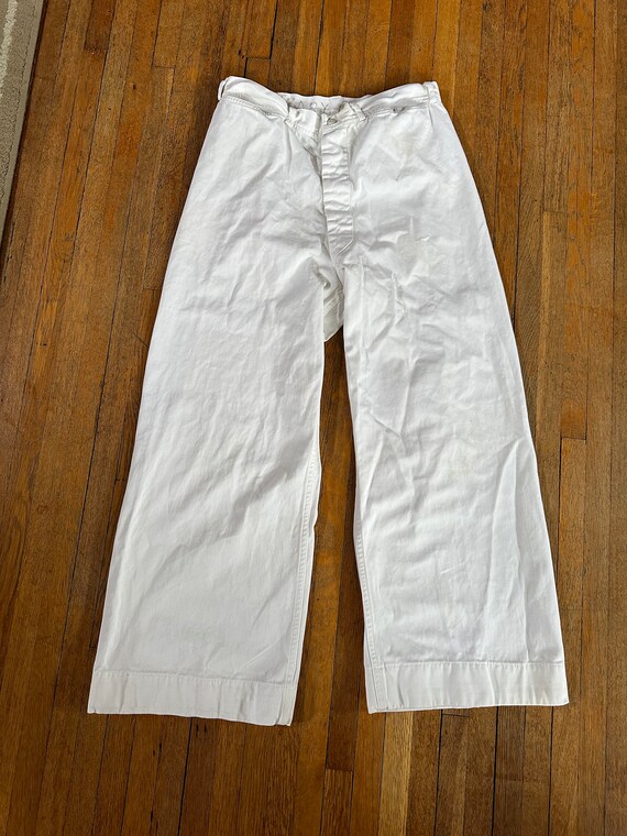 30 x 26 50s US Navy White Cotton Sailor's Pants Bu
