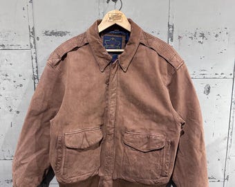 Vintage 90s J Crew Oarsmen Bomber Jacket Autumn Essential Leather