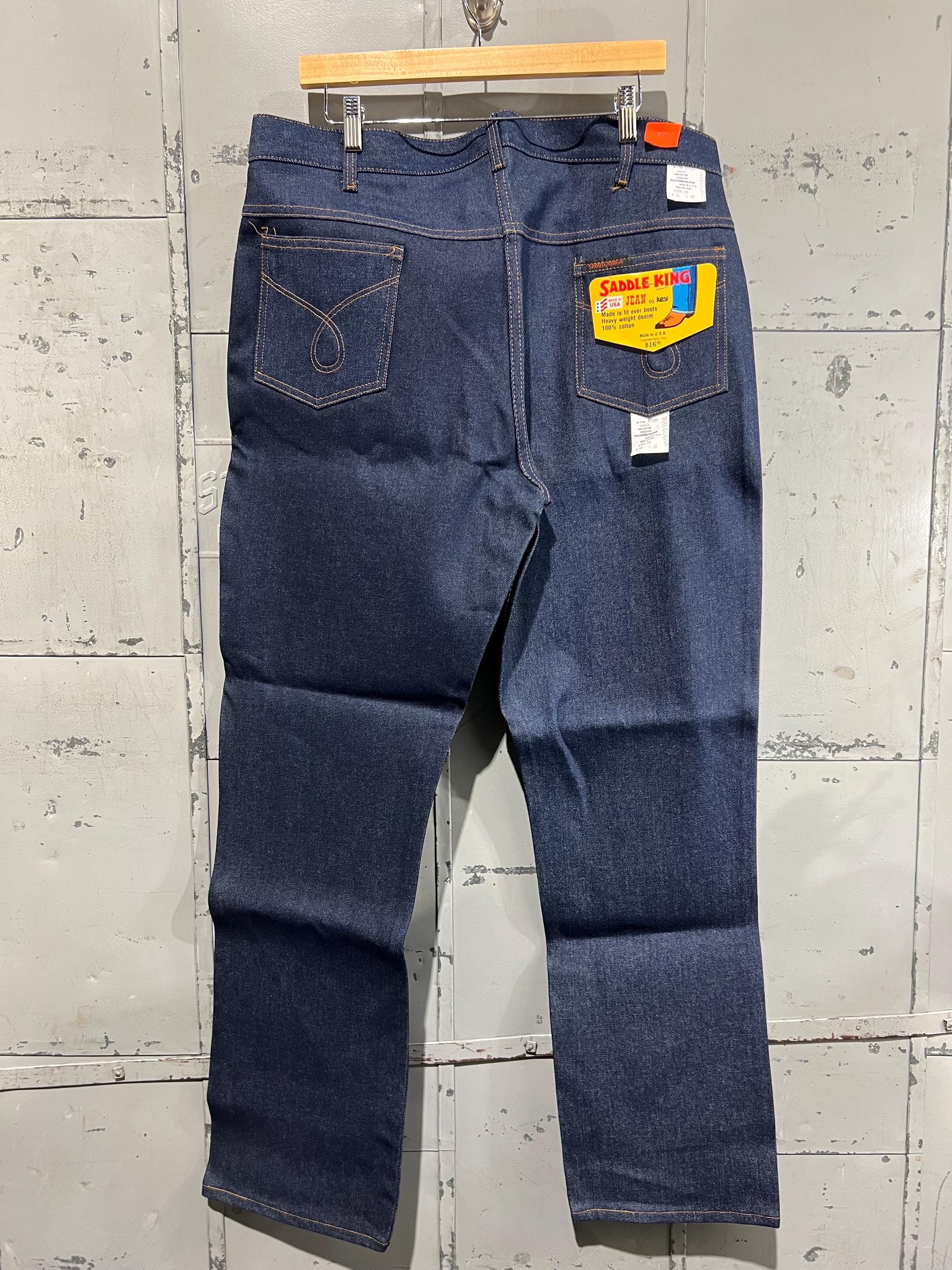 70s 38x32 Deadstock Saddle King Bootcut Jeans 1970s Dark Wash - Etsy