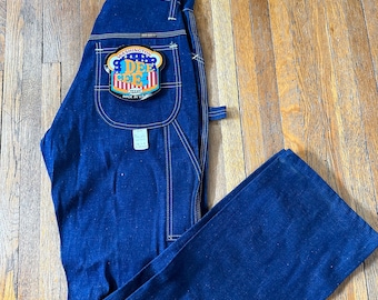 25x33 NWT Dee Cee Jeans Painters Carpenter Pants 70s Dark Wash Blue Deadstock