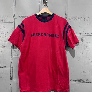 Large Vintage Y2K Men’s Abercrombie & Fitch Shirt Cotton red shirt college print Mall Brand